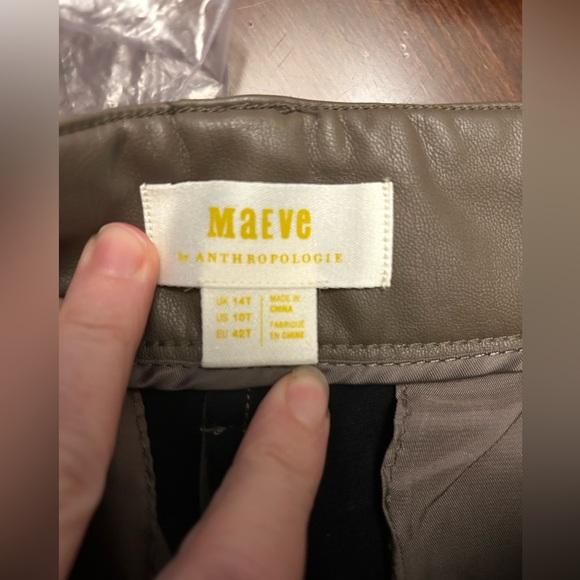 Anthropologie Maeve The Naomi Wide-Leg Flare Pants Faux Leather Edition - Picture 6 of 7